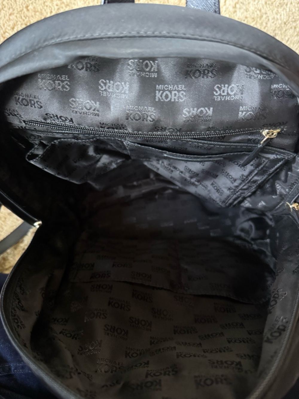 Michael KorsBlack Nylon Backpack with Gold Hardware - Picture 5 of 9